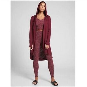 ATHLETA Harmony Wrap Bell Burgundy Sz Small